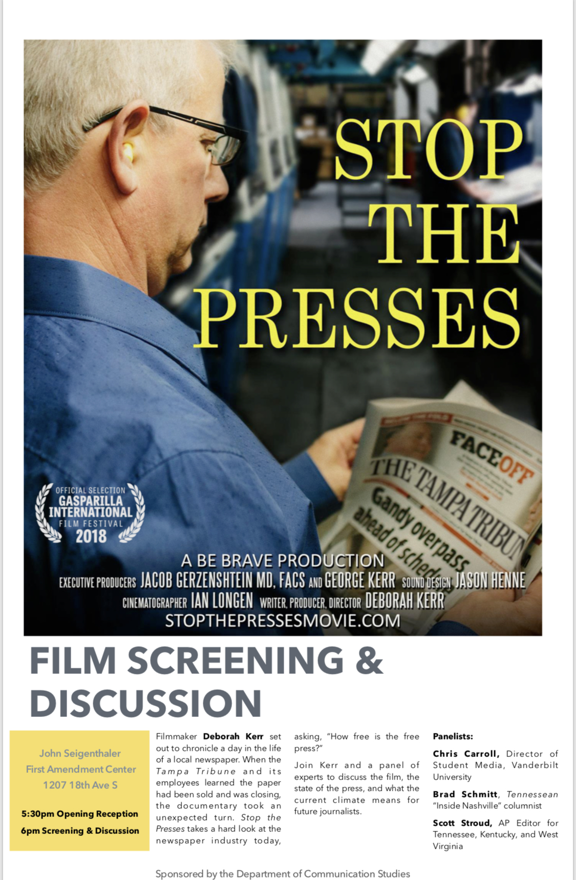Stop the presses screening 2019